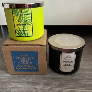 Bath & Body Works 2 Island Margarita & 1 Mahogany Teakwood Candles